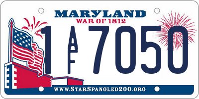 MD license plate 1AF7050