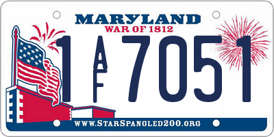 MD license plate 1AF7051