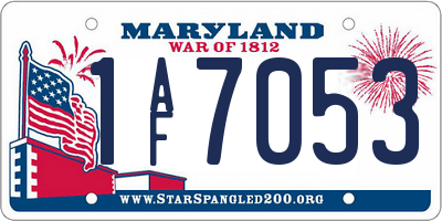 MD license plate 1AF7053