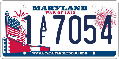 MD license plate 1AF7054