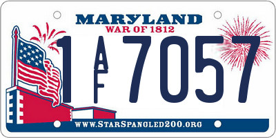 MD license plate 1AF7057