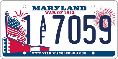 MD license plate 1AF7059