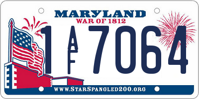 MD license plate 1AF7064