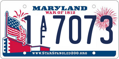 MD license plate 1AF7073