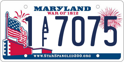 MD license plate 1AF7075