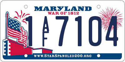 MD license plate 1AF7104