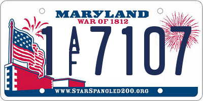 MD license plate 1AF7107