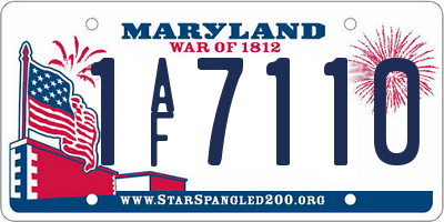 MD license plate 1AF7110