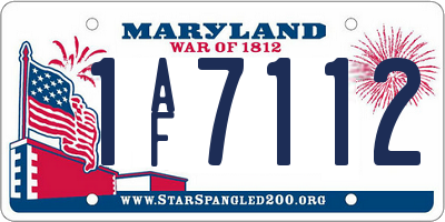 MD license plate 1AF7112