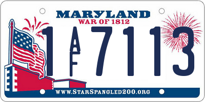 MD license plate 1AF7113