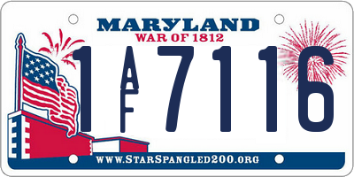 MD license plate 1AF7116