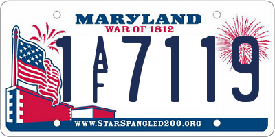 MD license plate 1AF7119