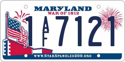 MD license plate 1AF7121