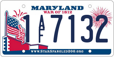 MD license plate 1AF7132