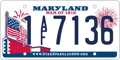 MD license plate 1AF7136