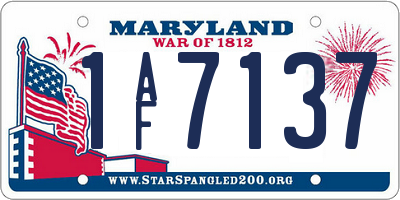 MD license plate 1AF7137