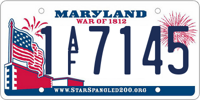 MD license plate 1AF7145