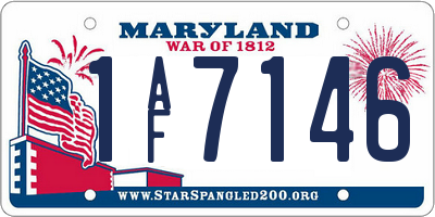 MD license plate 1AF7146