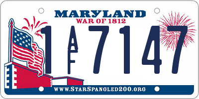 MD license plate 1AF7147