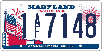 MD license plate 1AF7148