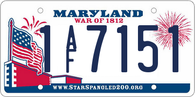 MD license plate 1AF7151