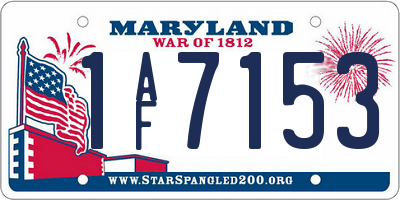 MD license plate 1AF7153