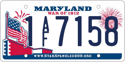 MD license plate 1AF7158