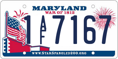 MD license plate 1AF7167