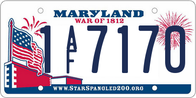MD license plate 1AF7170