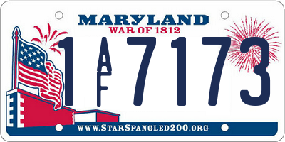 MD license plate 1AF7173