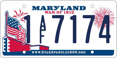MD license plate 1AF7174
