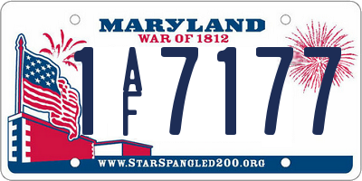 MD license plate 1AF7177
