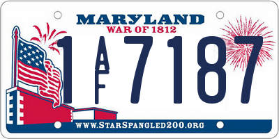 MD license plate 1AF7187