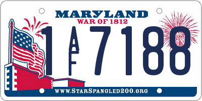 MD license plate 1AF7188