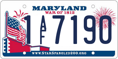 MD license plate 1AF7190