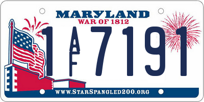 MD license plate 1AF7191
