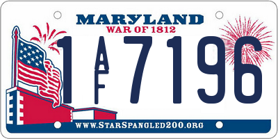 MD license plate 1AF7196