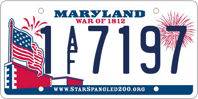MD license plate 1AF7197