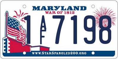 MD license plate 1AF7198