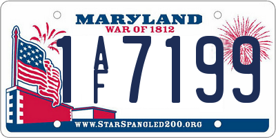 MD license plate 1AF7199
