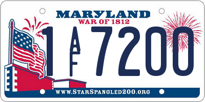 MD license plate 1AF7200