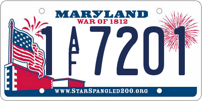 MD license plate 1AF7201