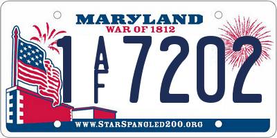 MD license plate 1AF7202
