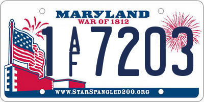 MD license plate 1AF7203