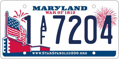 MD license plate 1AF7204