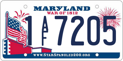 MD license plate 1AF7205