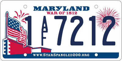 MD license plate 1AF7212