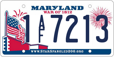 MD license plate 1AF7213