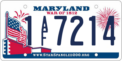 MD license plate 1AF7214