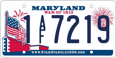 MD license plate 1AF7219
